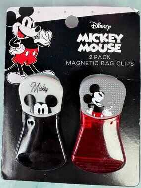 ★ Disney Mickey Mouse Magnetic Bag Clips 2 Pack Kitchen Food Sealer